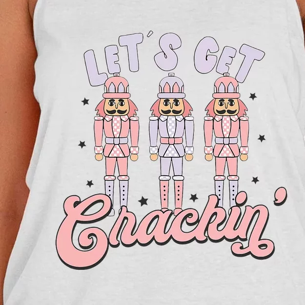 Christmas Nutcracker Squad Lets Get Crackin Ballet Women's Knotted Racerback Tank