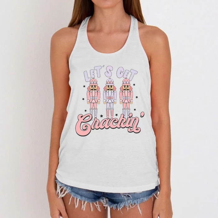 Christmas Nutcracker Squad Lets Get Crackin Ballet Women's Knotted Racerback Tank