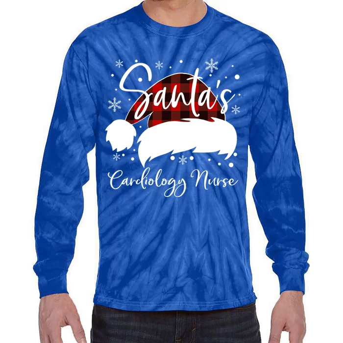 Cardiology Nurse Santas Favorite Nurse Cardiology Nurse Elf Cute Gift Tie-Dye Long Sleeve Shirt