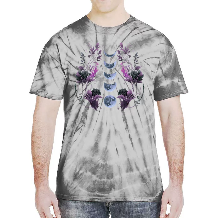 Cosmos Night Stargazers Vintage Celestial Lunar Moon Cycle Tie-Dye T-Shirt