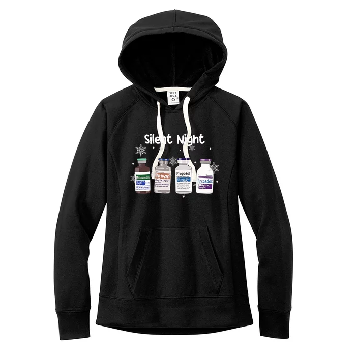 Christmas Nurse Silent Night Women's Fleece Hoodie