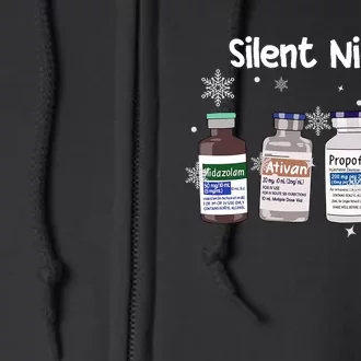 Christmas Nurse Silent Night Full Zip Hoodie