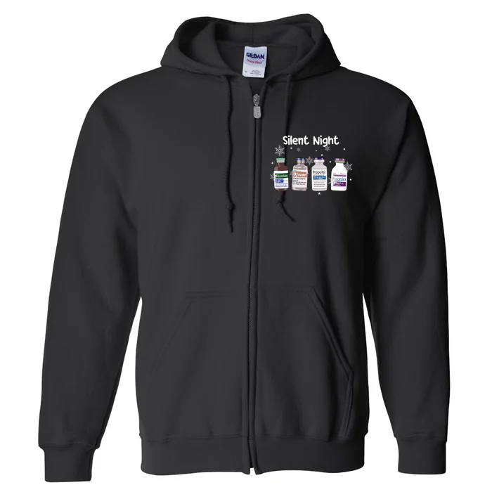 Christmas Nurse Silent Night Full Zip Hoodie