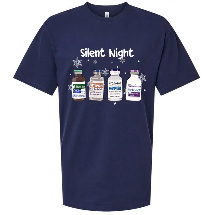 Christmas Nurse Silent Night Sueded Cloud Jersey T-Shirt