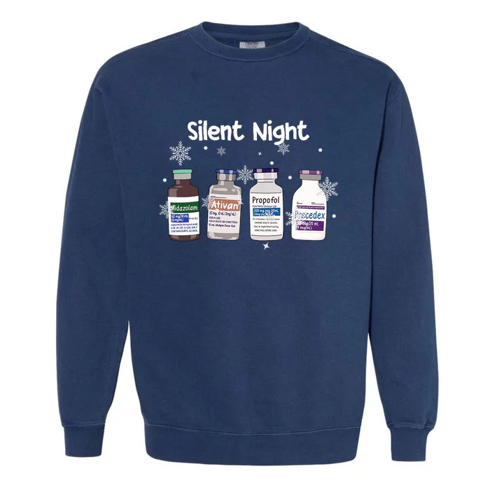 Christmas Nurse Silent Night Garment-Dyed Sweatshirt