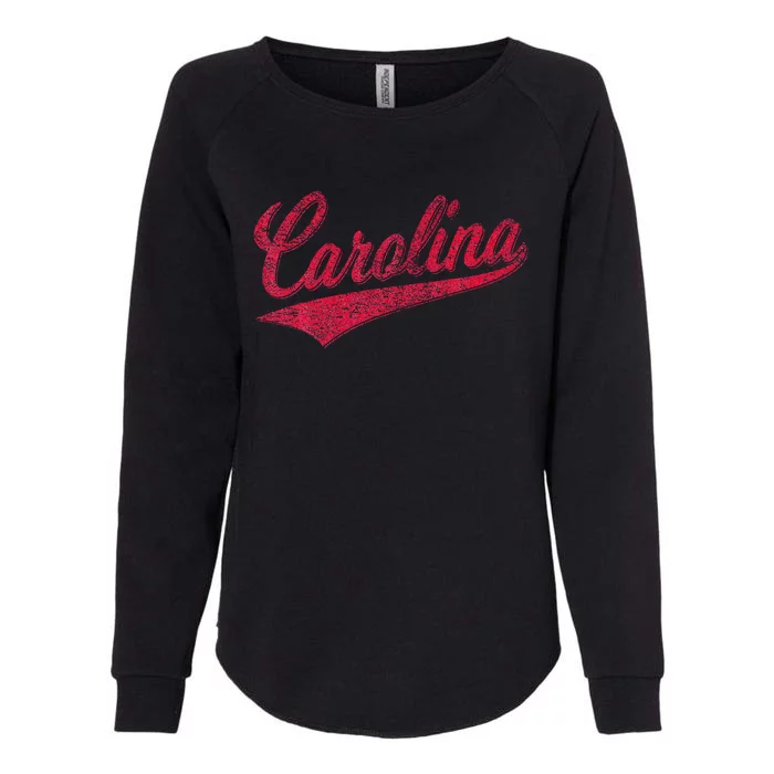 Carolina North South Varsity Script Sports Jersey Style Womens California Wash Sweatshirt