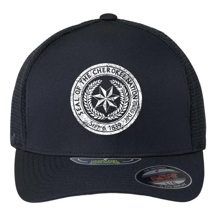 CHEROKEE NATION SEAL NATIVE AMERICAN TRIBE PRIDE HONOR Flexfit Unipanel Trucker Cap