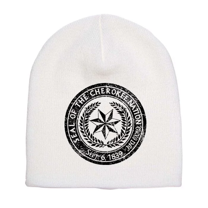 CHEROKEE NATION SEAL NATIVE AMERICAN TRIBE PRIDE HONOR Short Acrylic Beanie