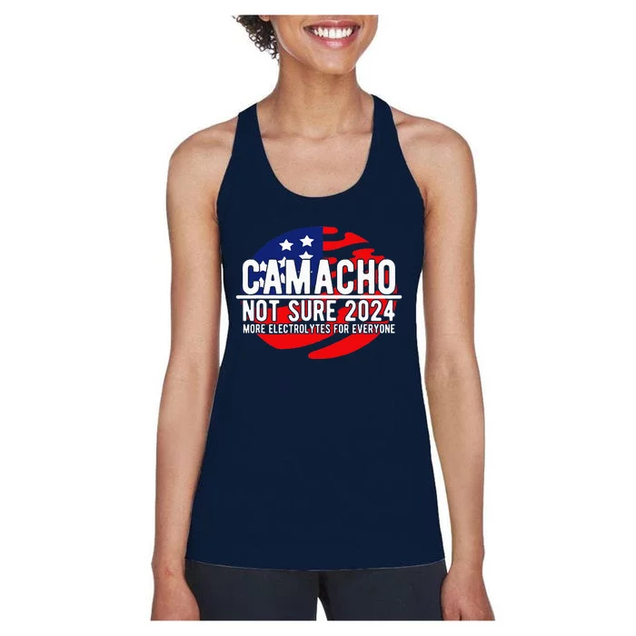 Camacho Not Sure For President 2024 Usa Women's Racerback Tank