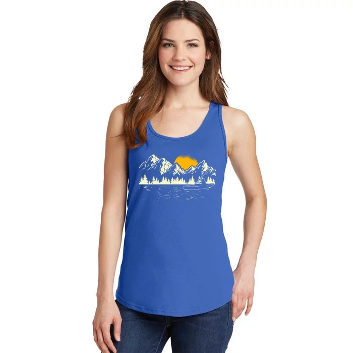 Canoe Nature Sunset Kayak Boating Kayaker Paddling Kayaking Gift Ladies Essential Tank