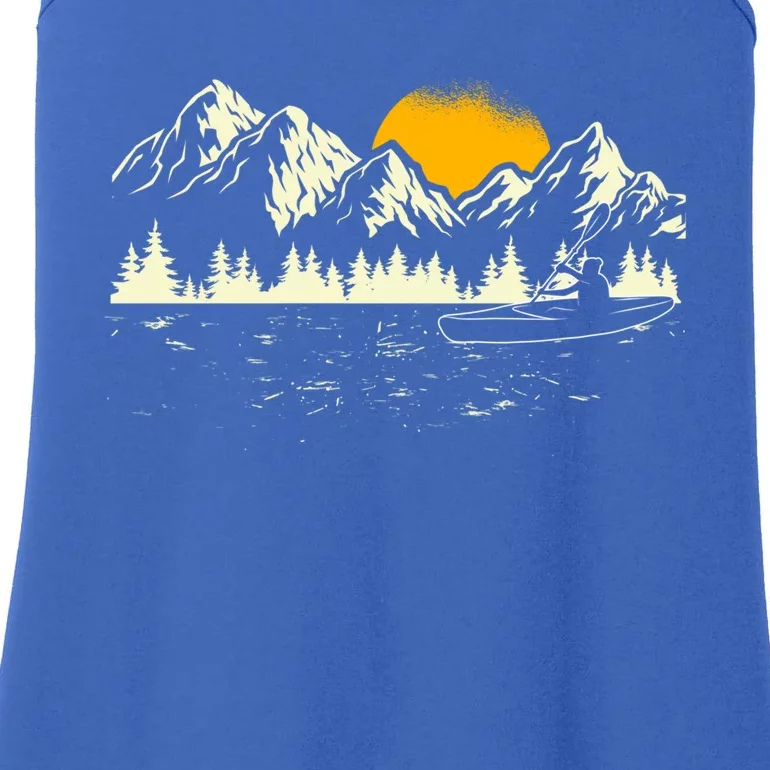 Canoe Nature Sunset Kayak Boating Kayaker Paddling Kayaking Gift Ladies Essential Tank