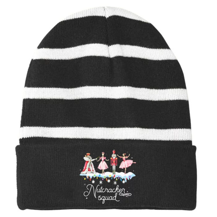 Christmas Nutcracker Squad Ballet Dance Striped Beanie with Solid Band