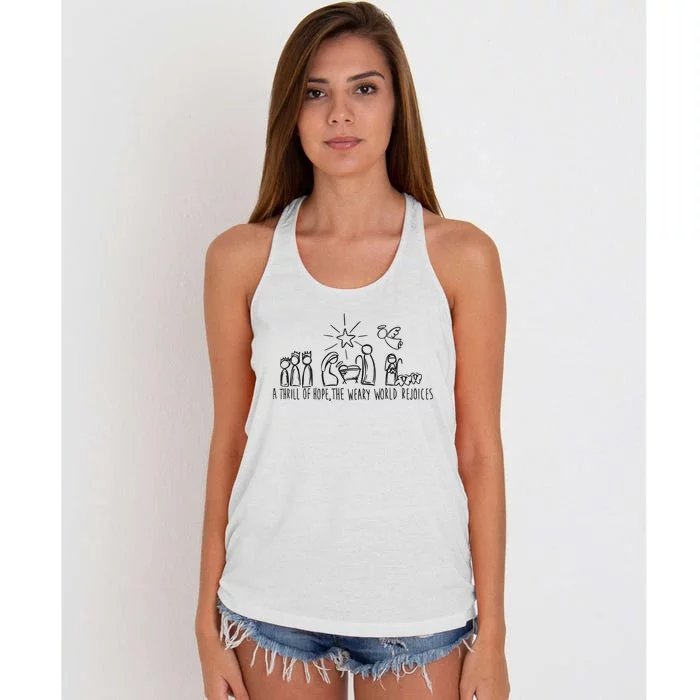 Christian Nativity Scene Women's Knotted Racerback Tank