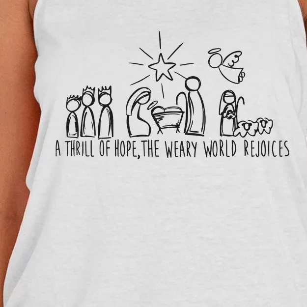 Christian Nativity Scene Women's Knotted Racerback Tank