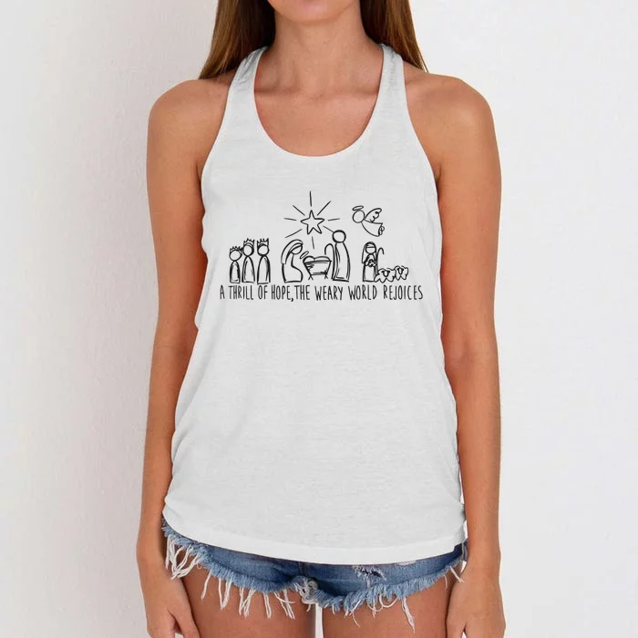 Christian Nativity Scene Women's Knotted Racerback Tank