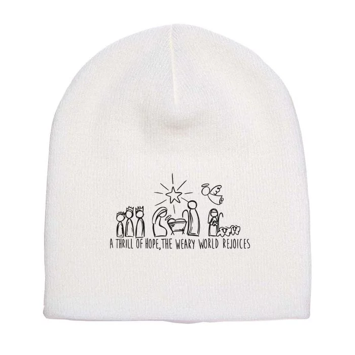 Christian Nativity Scene Short Acrylic Beanie