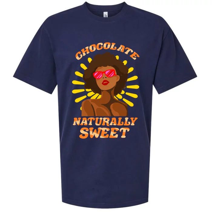 Chocolate Naturally Sweet Black History Month Gift Sueded Cloud Jersey T-Shirt