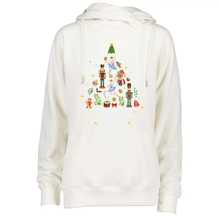 Christmas Nutcracker Squad Ballet Dance Womens Funnel Neck Pullover Hood