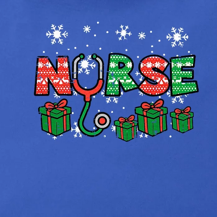 Christmas Nurse Stethoscope Xmas Nursing Scrub Top RN Zip Tote Bag