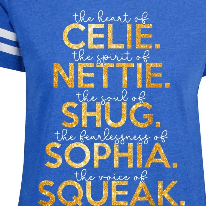 Celie Nettie Shug Sophia Squeak Enza Ladies Jersey Football T-Shirt