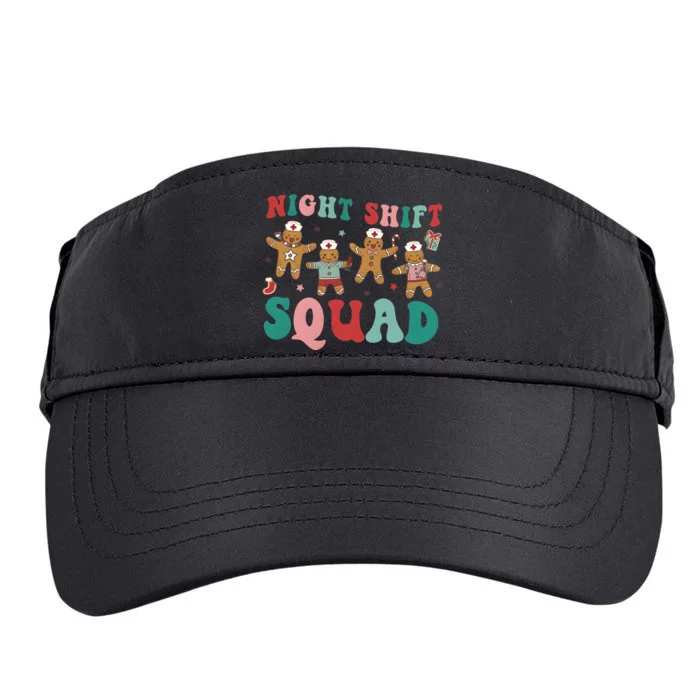 Christmas Night Shift Squad Funny Xmas Squad Gingerbread Cookie Adult Drive Performance Visor