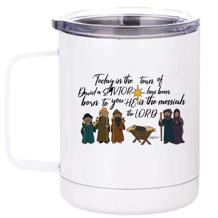 Christmas Nativity Scene Christian Women Jesus Front & Back 12oz Stainless Steel Tumbler Cup