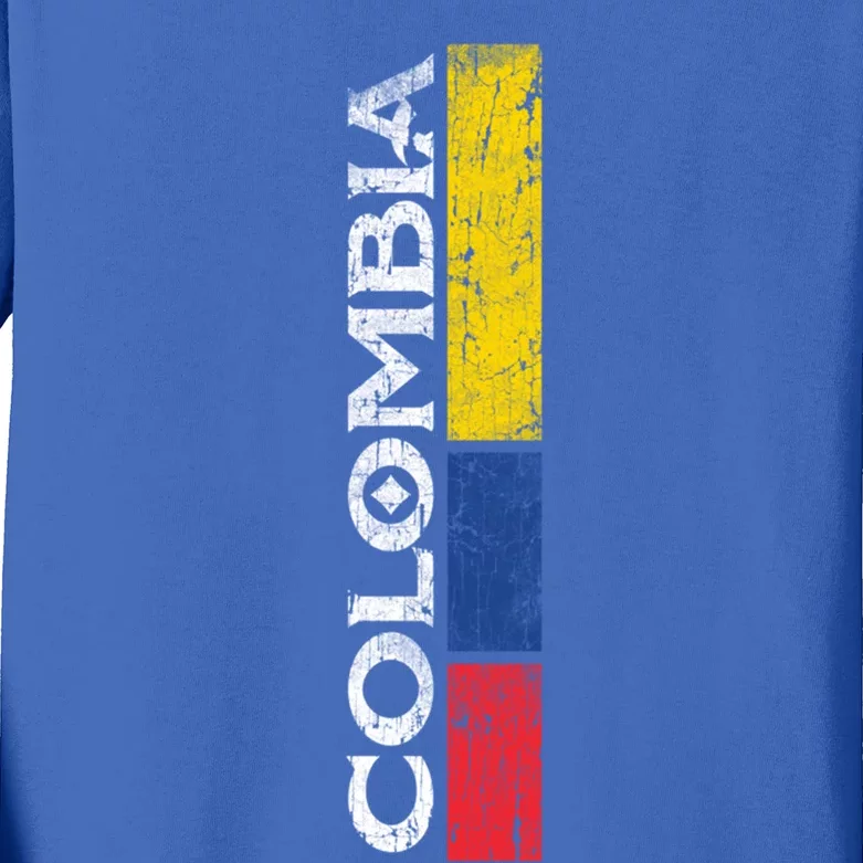 Colombia National Soccer Team Pride Flag Colombian Gift Kids Long Sleeve Shirt