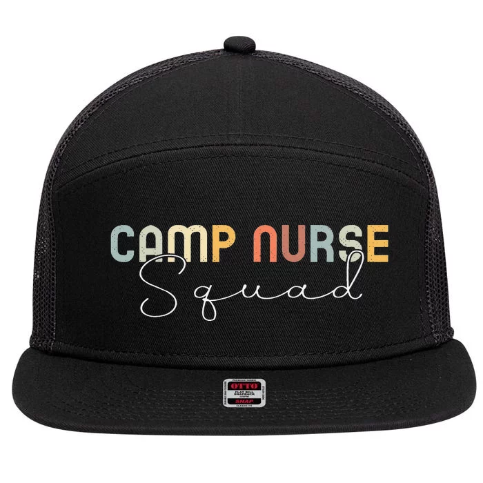 Camp Nurse Squad Nursing Summer Medical Staff 7 Panel Mesh Trucker Snapback Hat