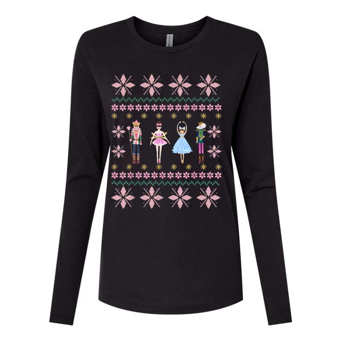 Christmas Nutcracker Squad Ballet Dance Funny Xmas Holiday Womens Cotton Relaxed Long Sleeve T-Shirt