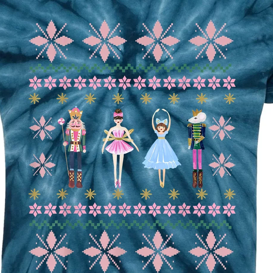 Christmas Nutcracker Squad Ballet Dance Funny Xmas Holiday Kids Tie-Dye T-Shirt