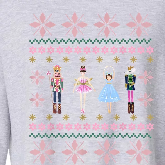 Christmas Nutcracker Squad Ballet Dance Funny Xmas Holiday Cropped Pullover Crew