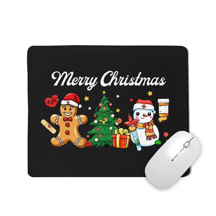 Christmas Nurse Squad Snowman Gingerbread Nicu Icu Rn Nurses Mousepad