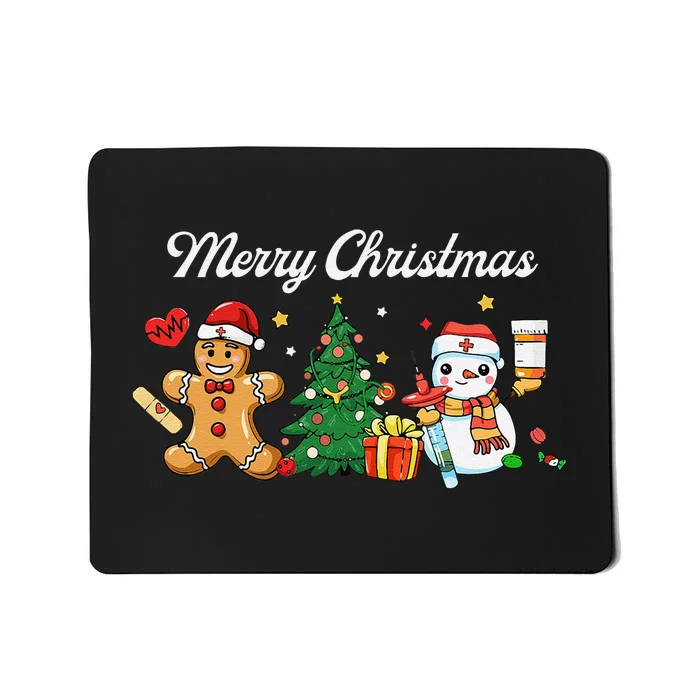 Christmas Nurse Squad Snowman Gingerbread Nicu Icu Rn Nurses Mousepad