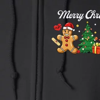 Christmas Nurse Squad Snowman Gingerbread Nicu Icu Rn Nurses Full Zip Hoodie