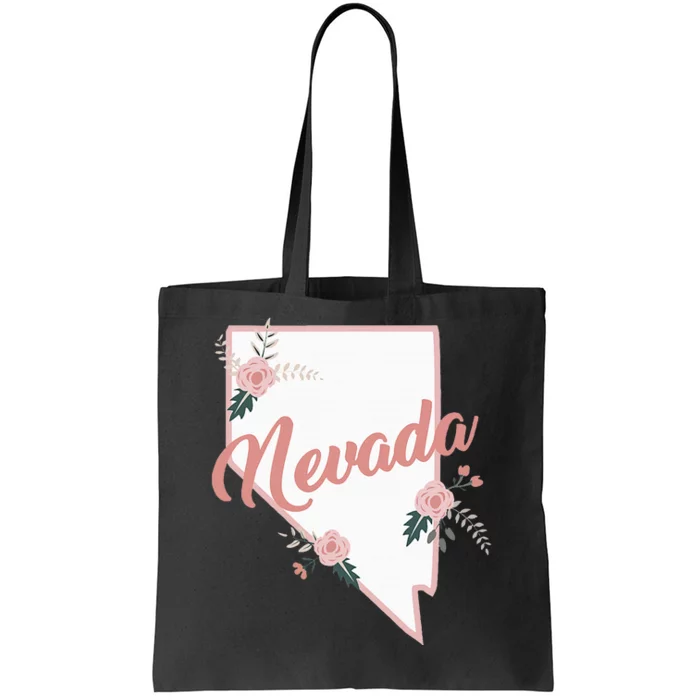 Cute Nevada State Floral Rose Tote Bag