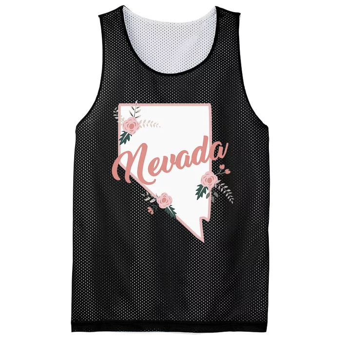 Cute Nevada State Floral Rose Mesh Reversible Basketball Jersey Tank