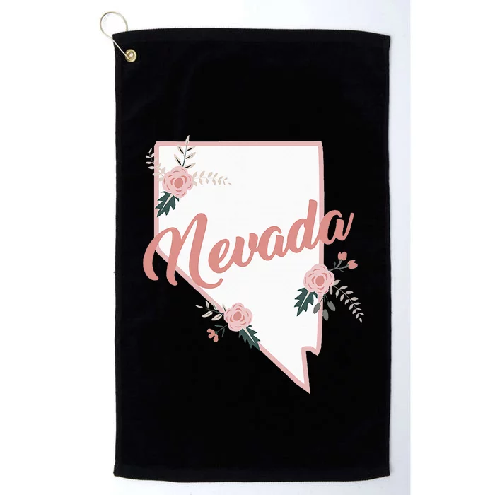 Cute Nevada State Floral Rose Platinum Collection Golf Towel