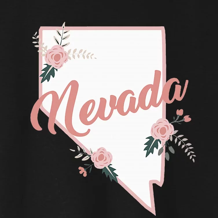 Cute Nevada State Floral Rose Women's Crop Top Tee