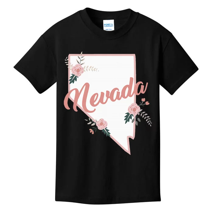 Cute Nevada State Floral Rose Kids T-Shirt