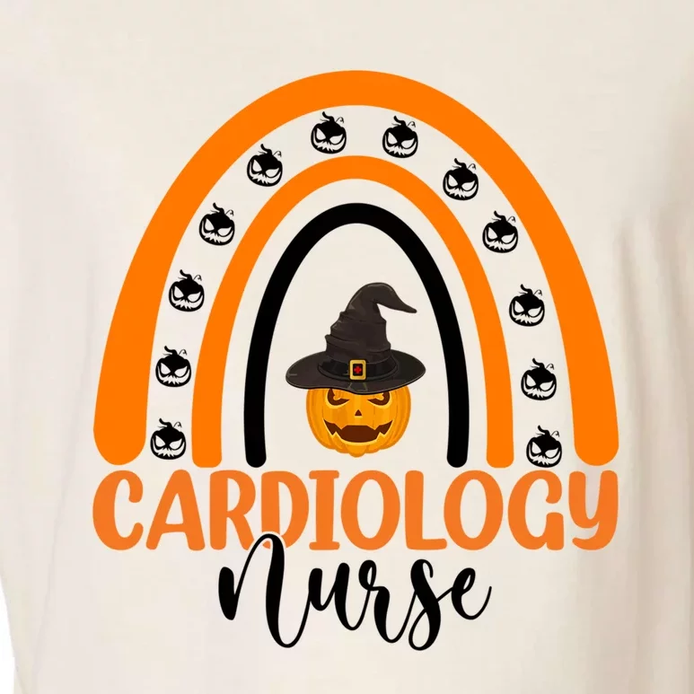 Cardiology Nurse Spooky Halloween Pumpkin Rainbow Nursing Funny Gift Garment-Dyed Women's Muscle Tee