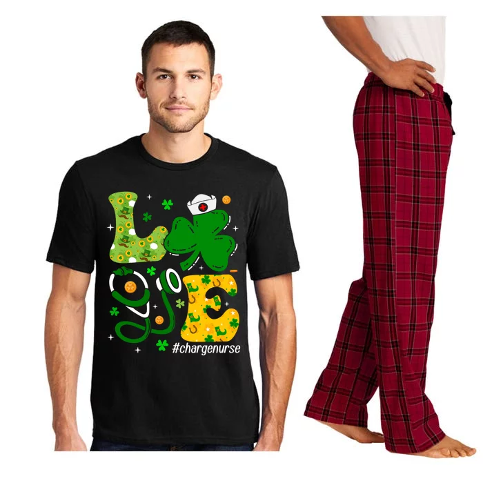 Charge Nurse St Patricks Day Shamrock Love Nurse Life Gift Pajama Set