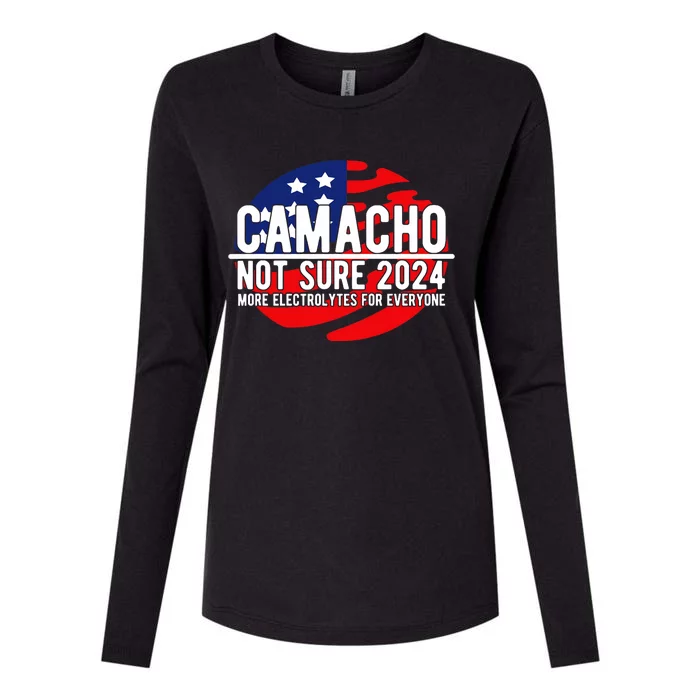 Camacho Not Sure For President 2024 Usa Funny Womens Cotton Relaxed Long Sleeve T-Shirt