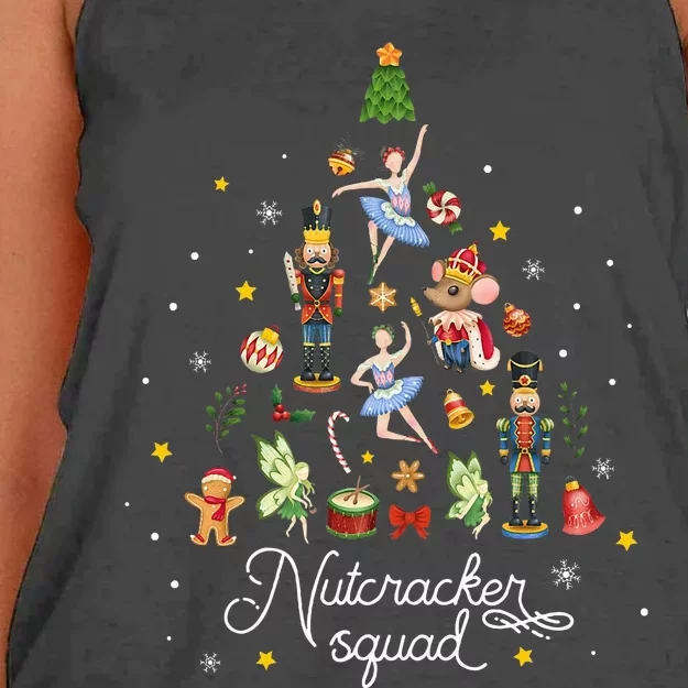 Christmas Nutcracker Squad Ballet Dance Kids Women's Knotted Racerback Tank