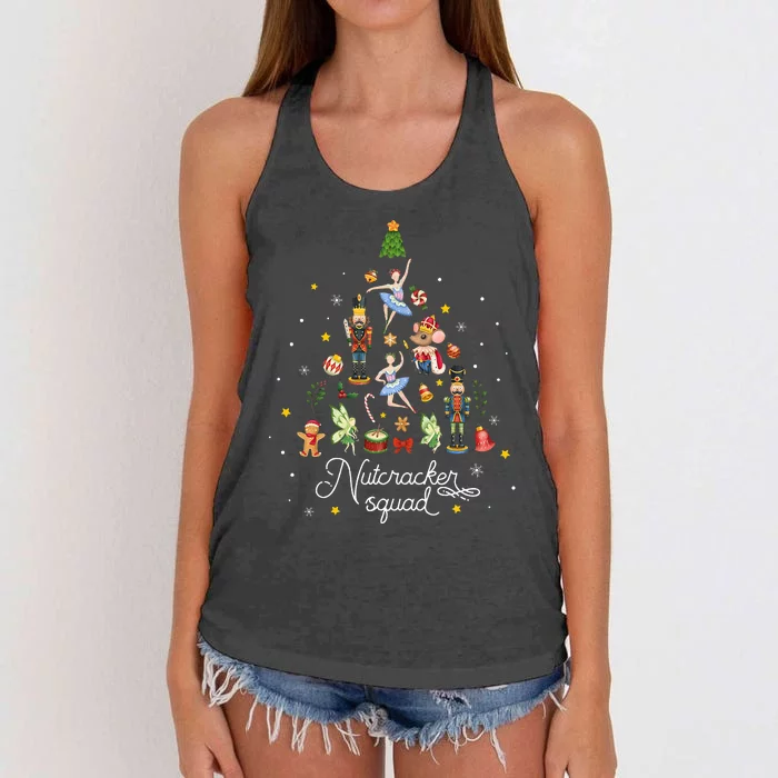 Christmas Nutcracker Squad Ballet Dance Kids Women's Knotted Racerback Tank