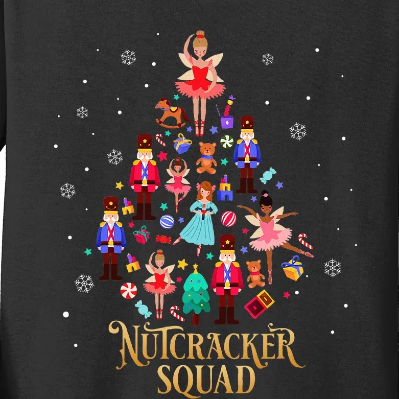 Christmas Nutcracker Squad Ballet Dance Kids Long Sleeve Shirt