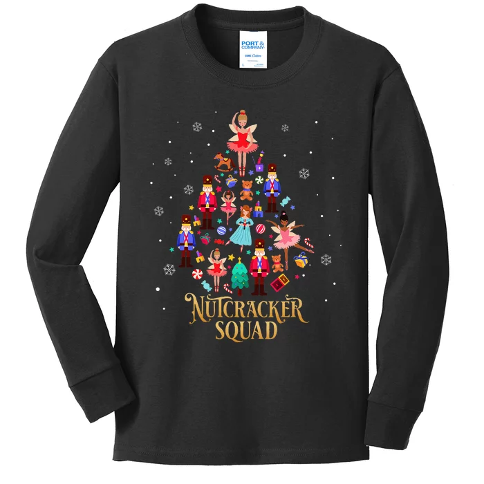 Christmas Nutcracker Squad Ballet Dance Kids Long Sleeve Shirt