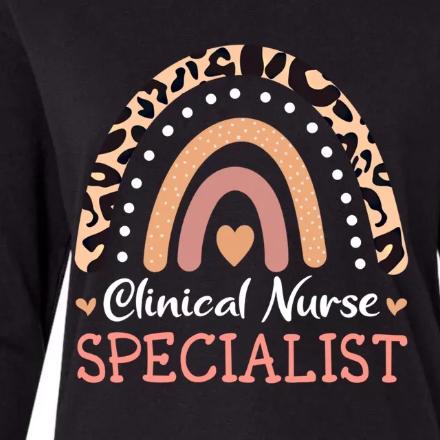 Clinical Nurse Specialist Leopard Rainbow Funny Gift Womens Cotton Relaxed Long Sleeve T-Shirt