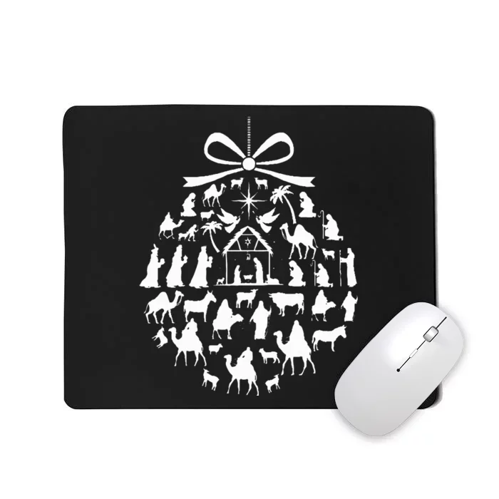 christmas nativity scene ornament funny Mousepad