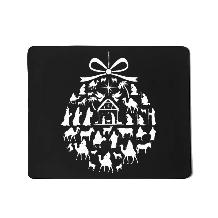 christmas nativity scene ornament funny Mousepad