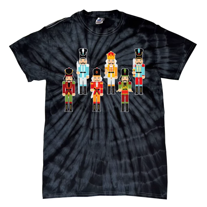 Christmas Nutcracker Soldier Figures Tie-Dye T-Shirt